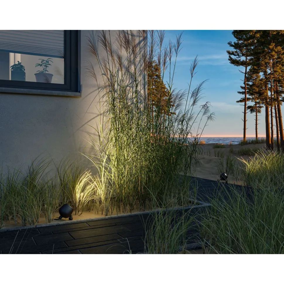 LED-puutarhaspotti Paulmann Kikolo, IP65, 90mm, 3000K, 20°, antrasiitti