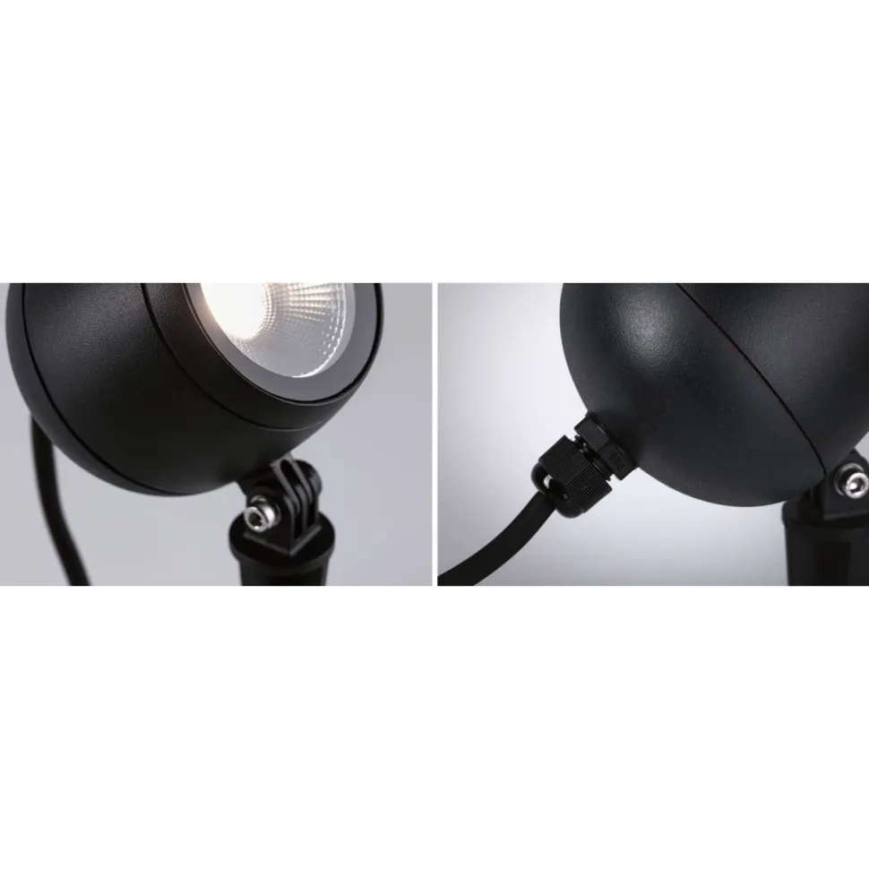 LED-puutarhaspotti Paulmann Kikolo, IP65, 90mm, 3000K, 60°, antrasiitti