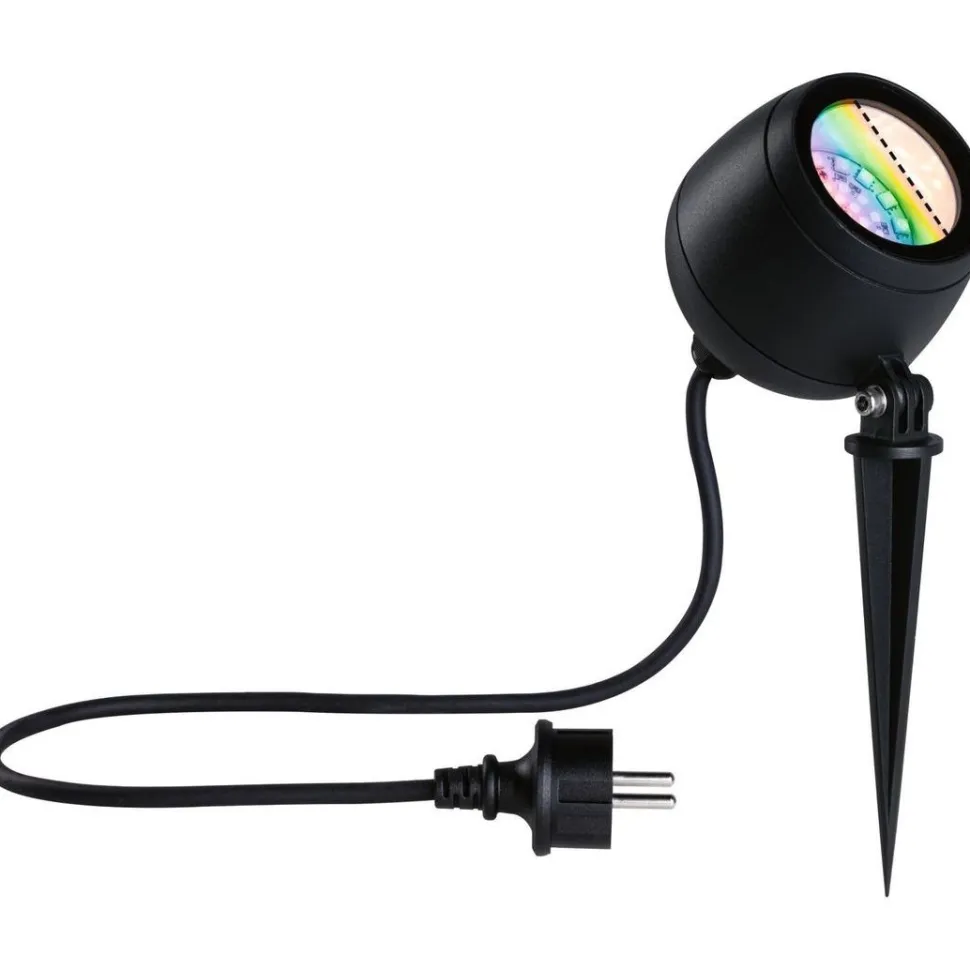 LED-puutarhaspotti Paulmann Kikolo, Smart Home Zigbee 3.0, IP65, 90mm, RGBW+, antrasiitti