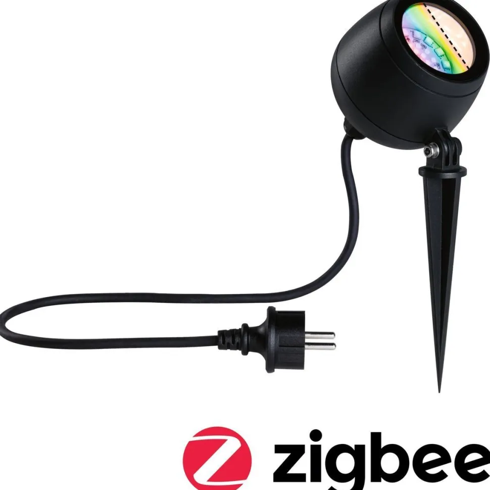 LED-puutarhaspotti Paulmann Kikolo, Smart Home Zigbee 3.0, IP65, 90mm, RGBW+, antrasiitti