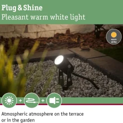 LED-puutarhaspotti Paulmann Plug & Shine maapiikki IP65 3000K 3.5W 21VA musta, 3kpl/pkt