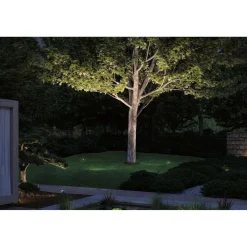 LED-puutarhaspotti Paulmann Plug & Shine Radon, IP65, 3000K, harmaa