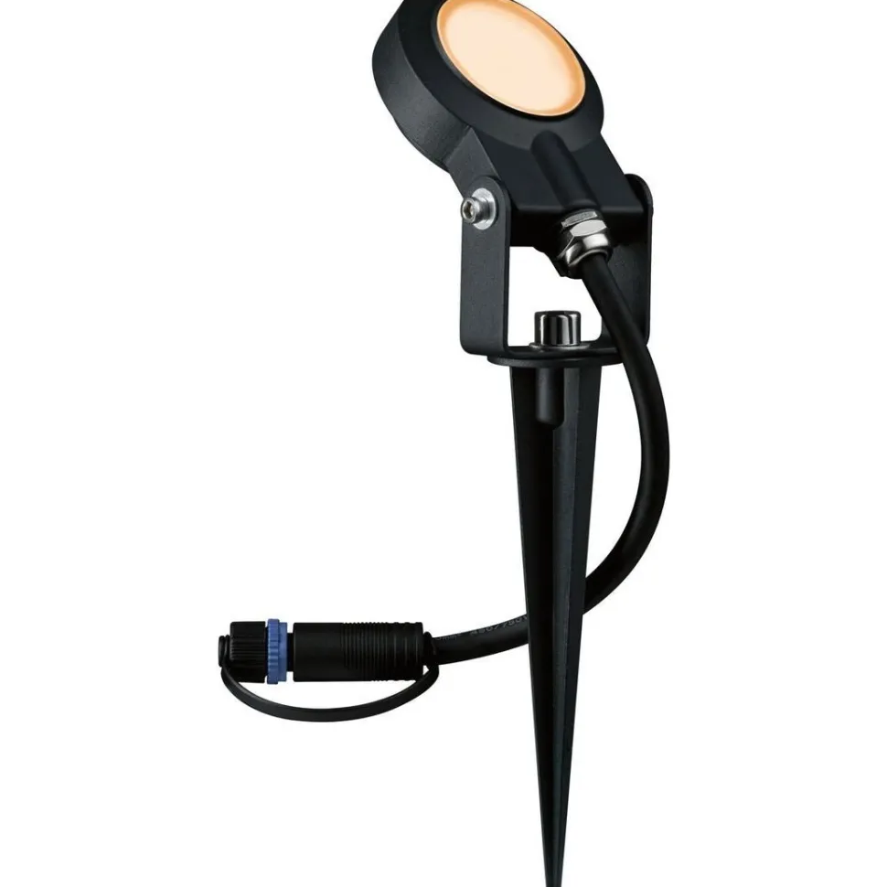 LED-puutarhaspotti Paulmann Plug & Shine Sting, IP67, 2200K, 6.3W, antrasiitti