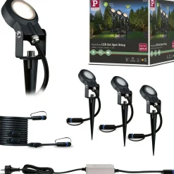 LED-puutarhaspottisarja Paulmann Plug & Shine Sting, IP67, 2200K, 3x6.3W, antrasiitti