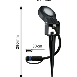 LED-puutarhaspottisarja Paulmann Plug & Shine Sting, IP67, 2200K, 3x6.3W, antrasiitti