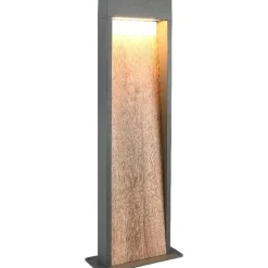 LED-pylväsvalaisin Trio Salmon, 100cm, puu/antrasiitti