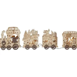 LED-pöytäkoriste Star Trading Yuletide 125x540x80mm puunvärinen