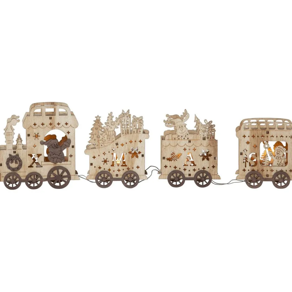 LED-pöytäkoriste Star Trading Yuletide 125x540x80mm puunvärinen