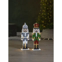 LED-pöytäkoriste Star Trading Nutcracker 25 cm vihreä
