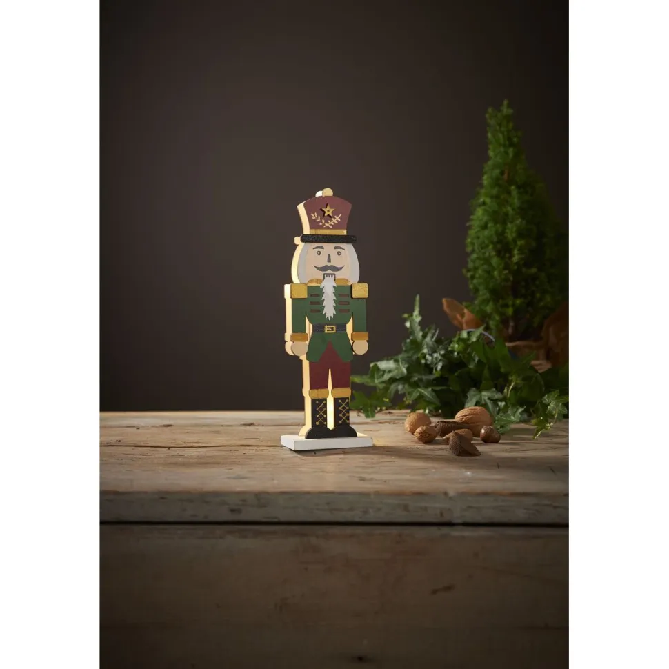 LED-pöytäkoriste Star Trading Nutcracker 25 cm vihreä