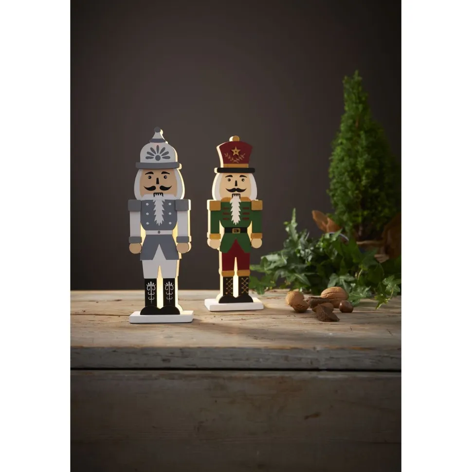LED-pöytäkoriste Star Trading Nutcracker 25 cm vihreä
