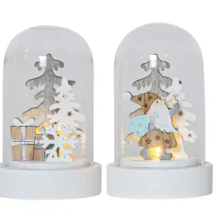 LED-pöytäkoriste Star Trading Reinbek 2-osainen Ø5,5x9 cm valkoinen