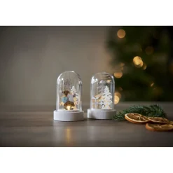LED-pöytäkoriste Star Trading Reinbek 2-osainen Ø5,5x9 cm valkoinen