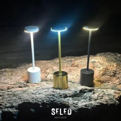 LED-pöytälamppu Seled, 35x8x8cm, USB-ladattava, valkoinen