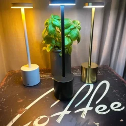 LED-pöytälamppu Seled, 35x8x8cm, USB-ladattava, valkoinen