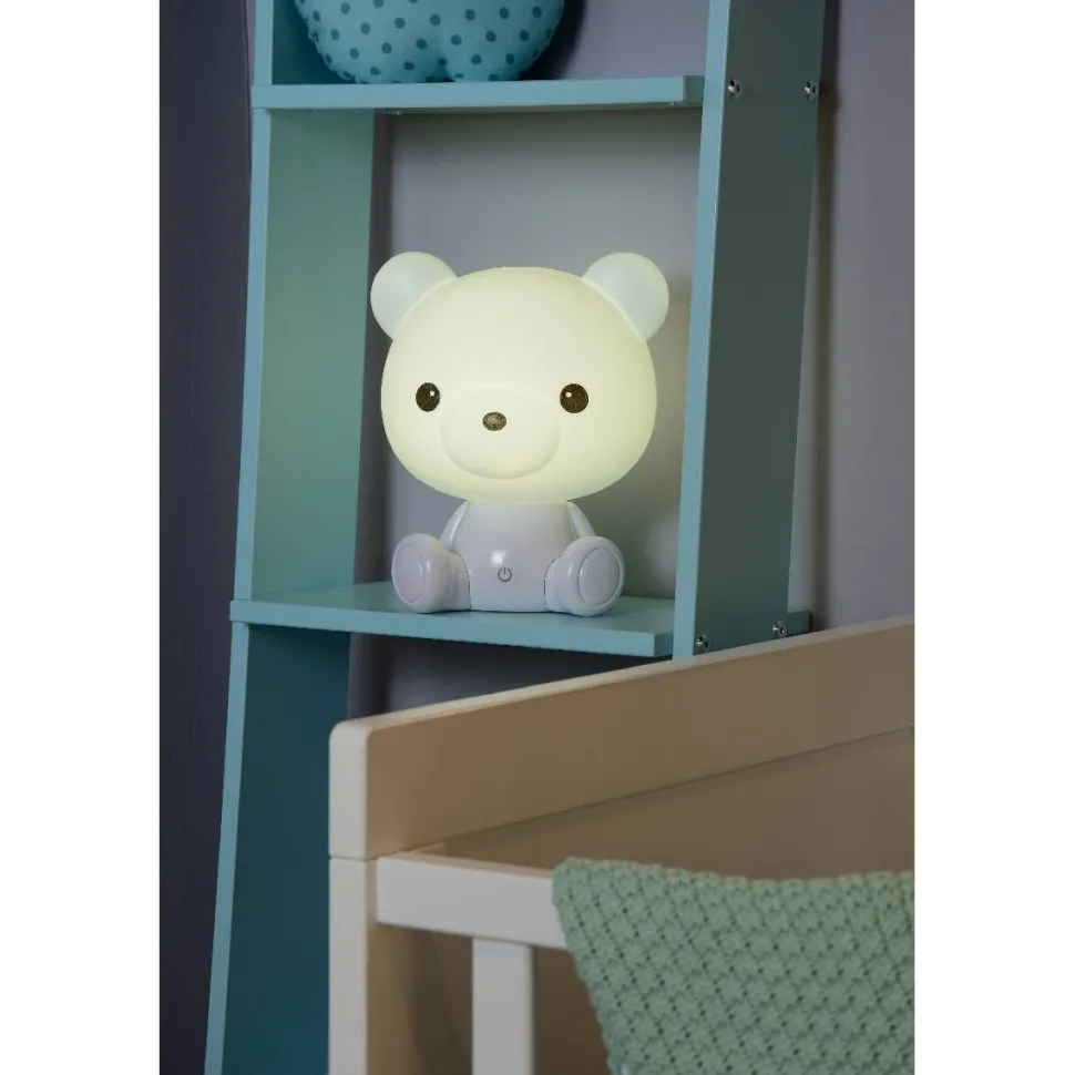 LED-pöytävalaisin Lucide Dodo Nallekarhu 21x19x25cm 3W himmennettävä valkoinen