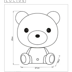 LED-pöytävalaisin Lucide Dodo Nallekarhu 21x19x25cm 3W himmennettävä valkoinen