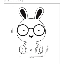 LED-pöytävalaisin Lucide Dodo Kani 19x16x30cm 3W himmennettävä vaaleanpunainen
