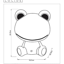 LED-pöytävalaisin Lucide Dodo Sammakko 19x16x30cm 3W himmennettävä vihreä