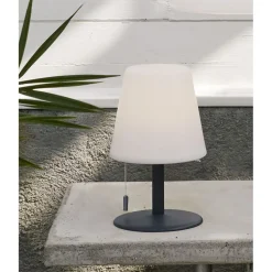 LED-pöytävalaisin Star Trading GardenLight Kreta Ø160x265 mm valkoinen/harmaa