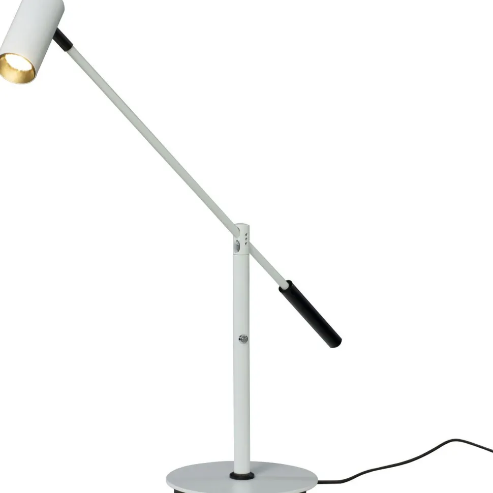LED-pöytävalaisin Aneta Lighting Concord, himmennin, valkoinen
