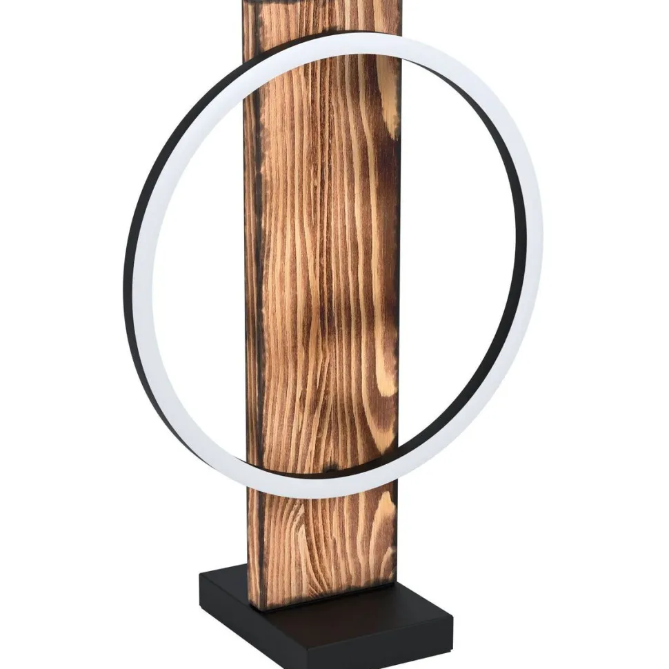 LED-Pöytävalaisin Eglo Boyal 42,5cm tummanruskea puu
