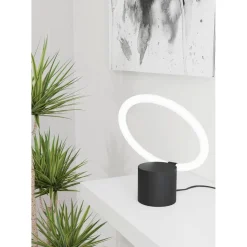 LED-Pöytävalaisin Eglo Caranacoa 11.5W 26x26x5cm musta/valkoinen