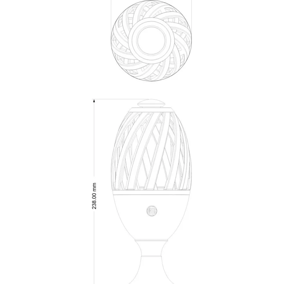 LED-pöytävalaisin Globo Leon Ø10x23,8cm 1,4W antrasiitti