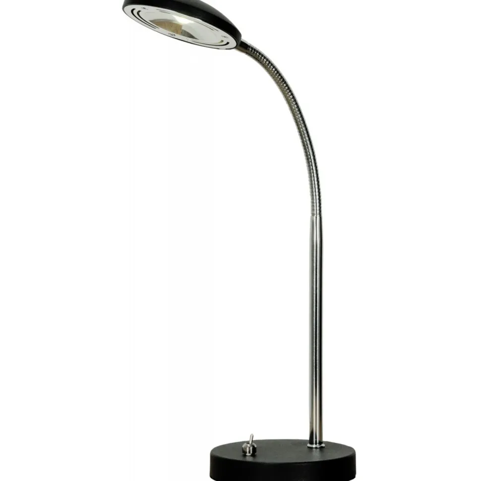 LED-pöytävalaisin Hero 125x310x450 mm musta/kromi