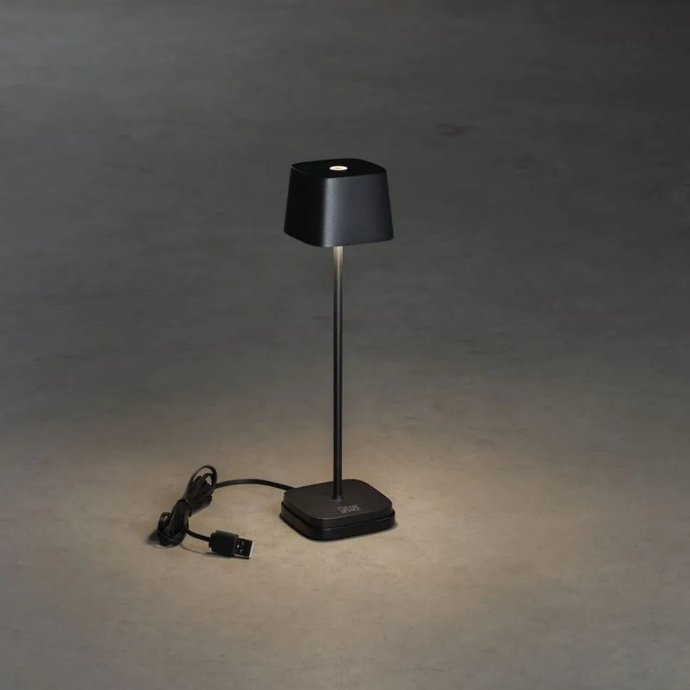 LED-pöytävalaisin Konstsmide Lounge Capri Mini 7829-750, ladattava, musta