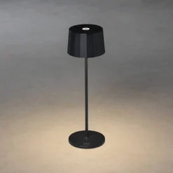 LED-pöytävalaisin Konstsmide Positano ladattava musta