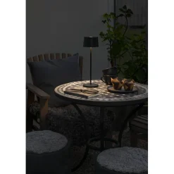 LED-pöytävalaisin Konstsmide Positano ladattava musta