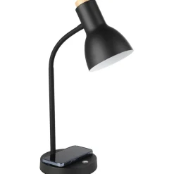LED-Pöytävalaisin latausasemalla Eglo Veradal-QI 5.5W 21,5x16x45cm musta/puu
