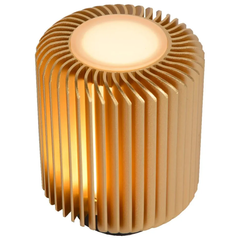 LED-pöytävalaisin Lucide Turbin 10,6x10,6x13,7cm 5W messinki