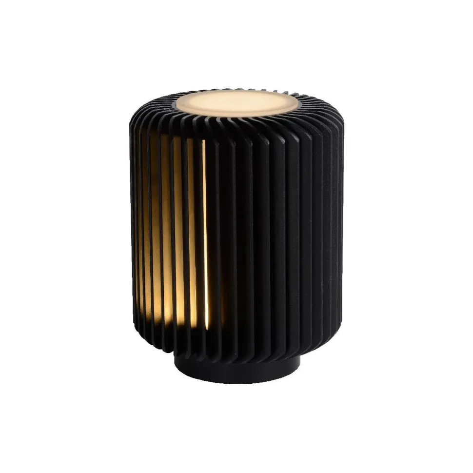 LED-pöytävalaisin Lucide Turbin 10,6x10,6x13,7cm 5W musta