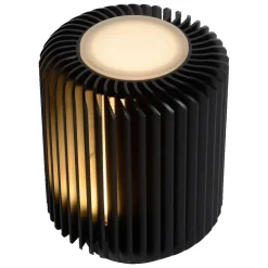 LED-pöytävalaisin Lucide Turbin 10,6x10,6x13,7cm 5W musta