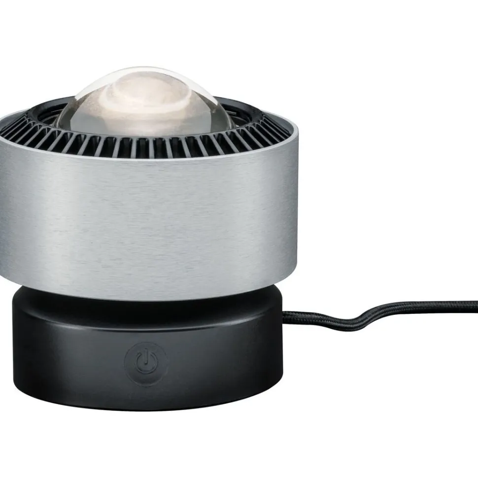 LED-pöytävalaisin Paulmann Aldan, 2700K, 200lm, 3.5W, musta/harjattu alumiini