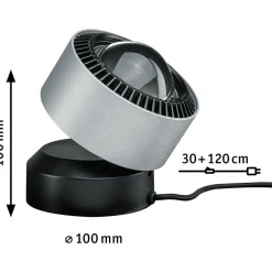 LED-pöytävalaisin Paulmann Aldan, 2700K, 200lm, 3.5W, musta/harjattu alumiini