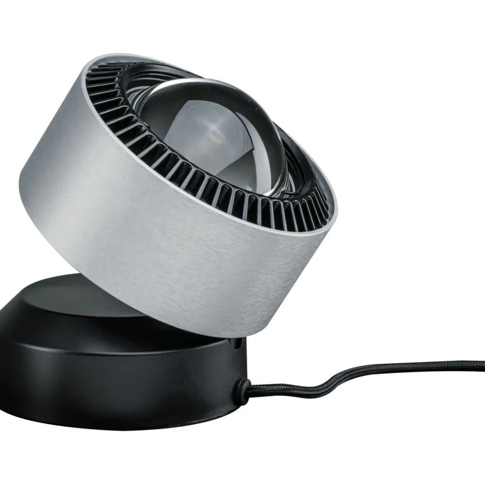 LED-pöytävalaisin Paulmann Aldan, 2700K, 200lm, 3.5W, musta/harjattu alumiini