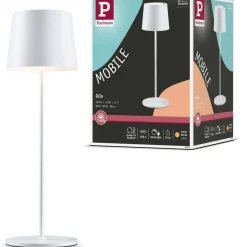 LED-pöytävalaisin Paulmann Gilo 35cm USB-ladattava IP44 2700K himmennettävä valkoinen