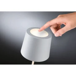LED-pöytävalaisin Paulmann Gilo 35cm USB-ladattava IP44 2700K himmennettävä valkoinen