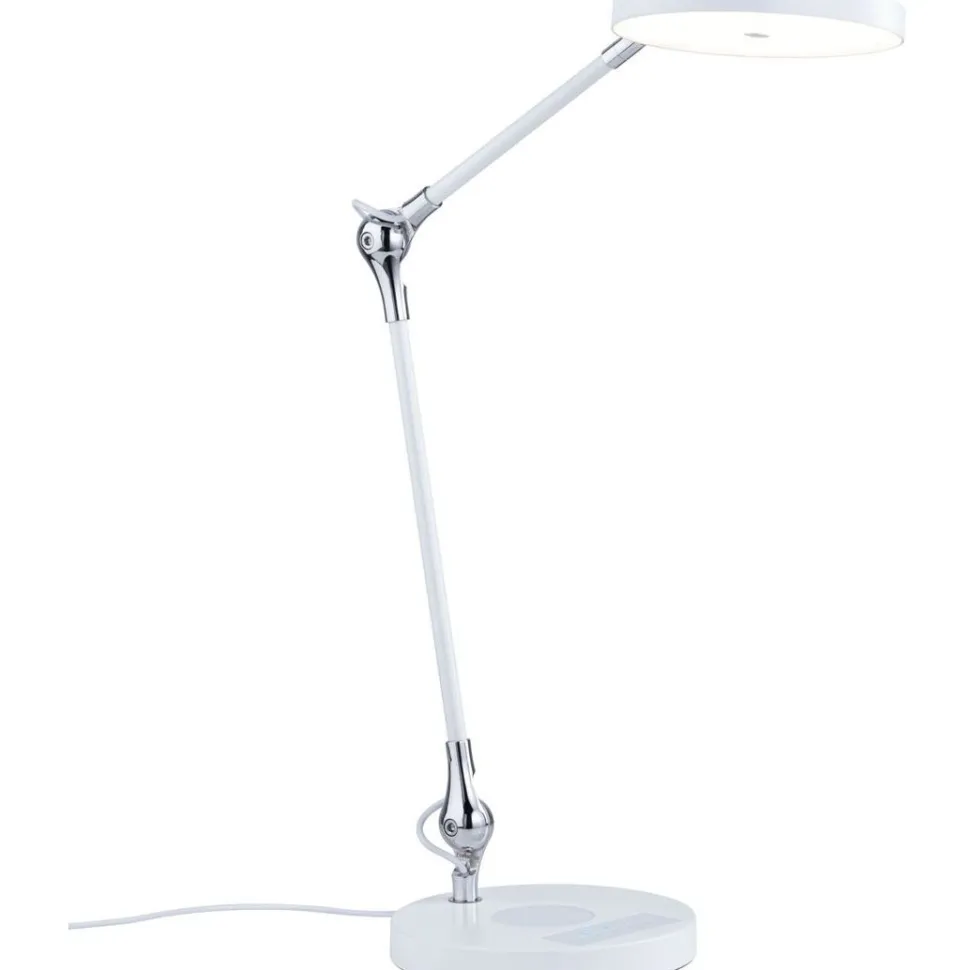 LED-pöytävalaisin Paulmann Numis Qi, 1000lm, 11W, himmennettävä, säädettävä värilämpötila, valkoinen