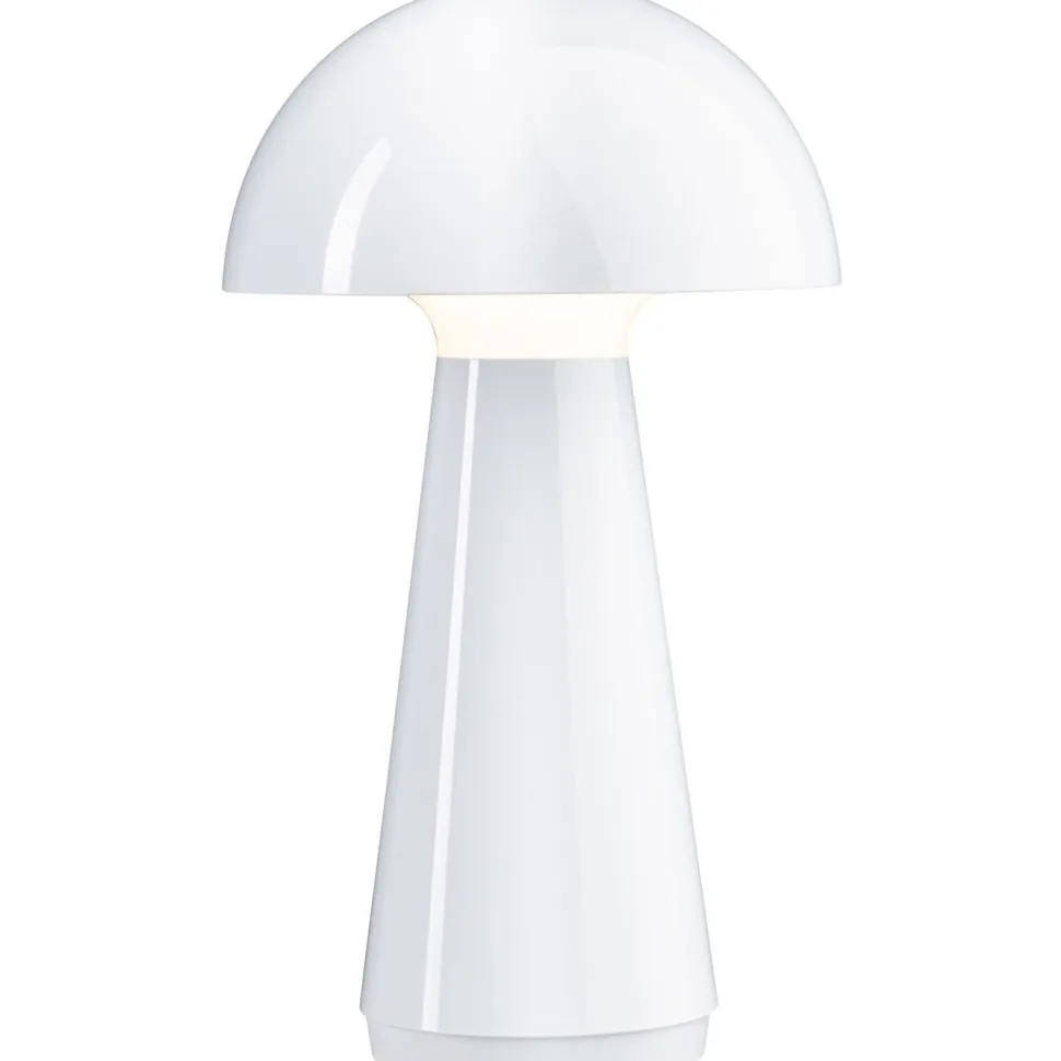 LED-pöytävalaisin Paulmann Onzo 28cm USB-ladattava 2700K IP44 3-Step-Dim himmennettävä valkoinen