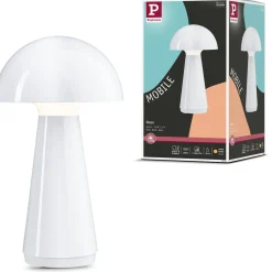 LED-pöytävalaisin Paulmann Onzo 28cm USB-ladattava 2700K IP44 3-Step-Dim himmennettävä valkoinen