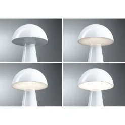 LED-pöytävalaisin Paulmann Onzo 28cm USB-ladattava 2700K IP44 3-Step-Dim himmennettävä valkoinen