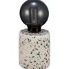 LED-pöytävalaisin Paulmann Pauleen Elegant Flare, paristokäyttöinen, E27, 2500K, terrazzo
