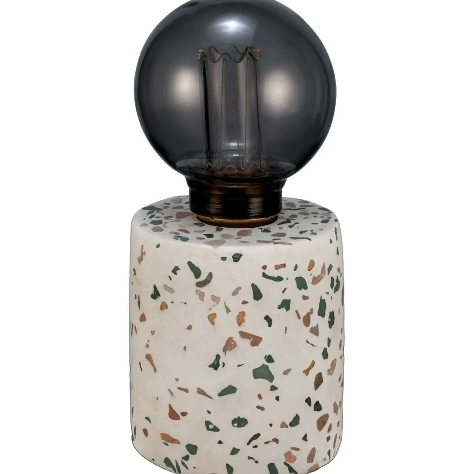 LED-pöytävalaisin Paulmann Pauleen Elegant Flare, paristokäyttöinen, E27, 2500K, terrazzo