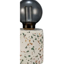 LED-pöytävalaisin Paulmann Pauleen Elegant Flare, paristokäyttöinen, E27, 2500K, terrazzo