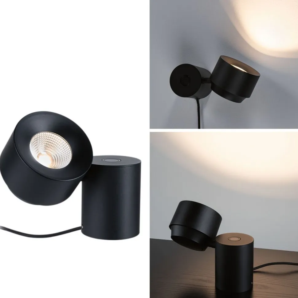 LED-pöytävalaisin Paulmann Puric Pane, 2700K, 300lm, 3W, himmennettävä, musta