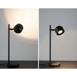 LED-pöytävalaisin Paulmann Puric Pane, 2700K, 400lm, 5,5W, himmennettävä, musta
